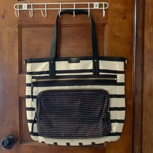 FOSSIL Stripe Canvas Tote Bag